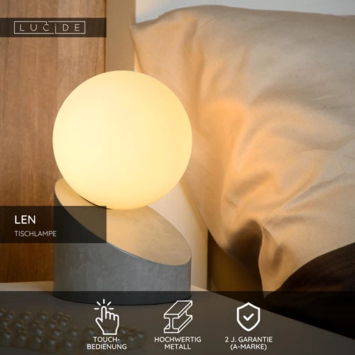 Lucide LEN - Tischlampe - Ø 10 cm - 1xG9 - Grau - USP